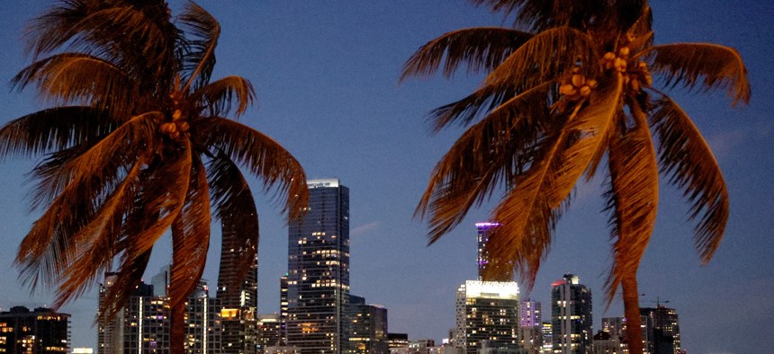 The City of Miami skyline.