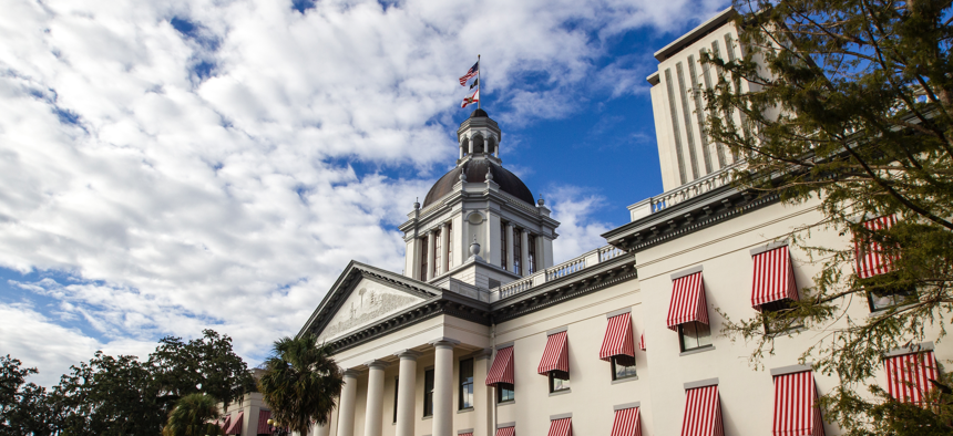 The historic Old Florida State Capitol sits in front of the current Capitol. 