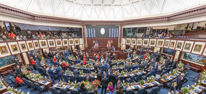Inside the House chamber on the opening day of the 2022 Legislative Session in Florida. 