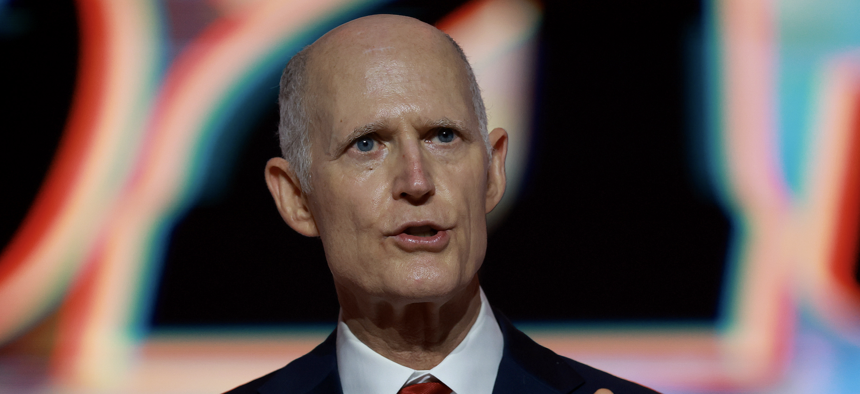 Rick Scott speaks during the Turning Point USA Student Action Summit held at the Tampa Convention Center on July 23, 2022 in Tampa. 