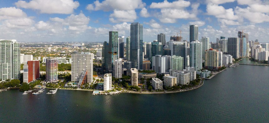View of Miami skyline. 