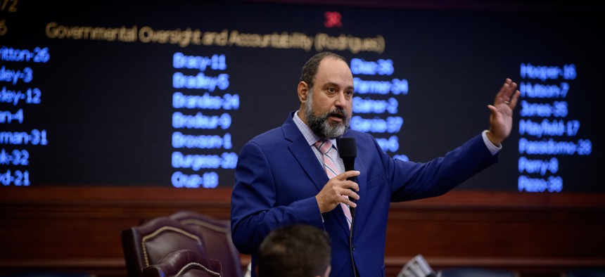 In this undated file photo, state Sen. Ray Rodrigues (R-Estero) speaks on the floor of the chamber. 