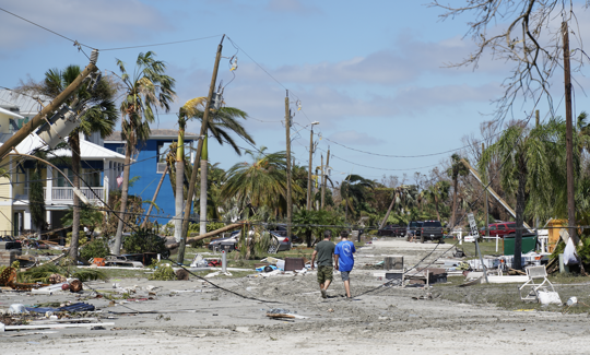 A general view from the site after Hurricane Ian left Florida on Thursday following making landfall as a devastating Category 4 hurricane, on September 29, 2022 in Florida, United States. Widespread catastrophic damage has been left in much of southwestern Florida as 2.6 million people continue to lack power and thousands remain stranded. 