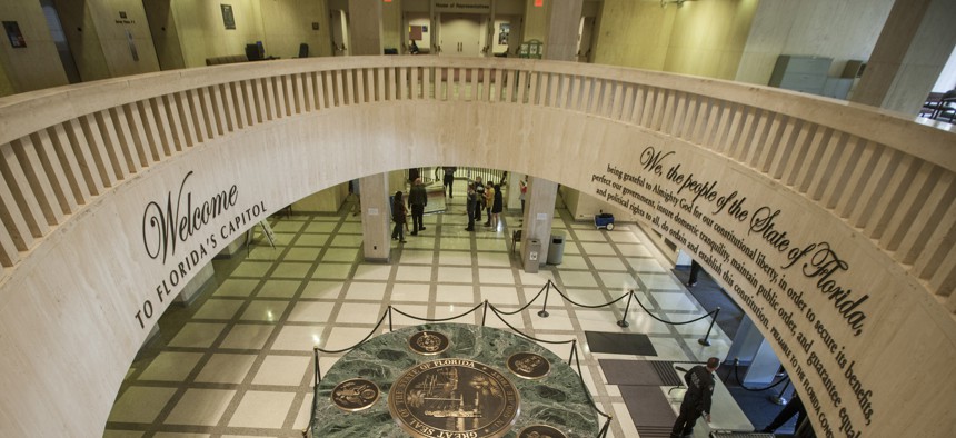A view from inside the Florida Capitol rotunda. 