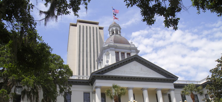 The exterior of the Florida State Capitol. 