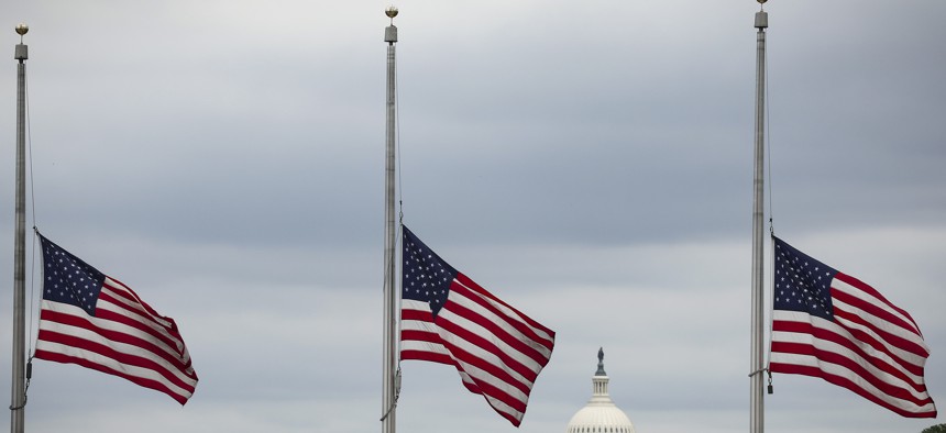 Flags at half staff in Washington, D.C. (file image)