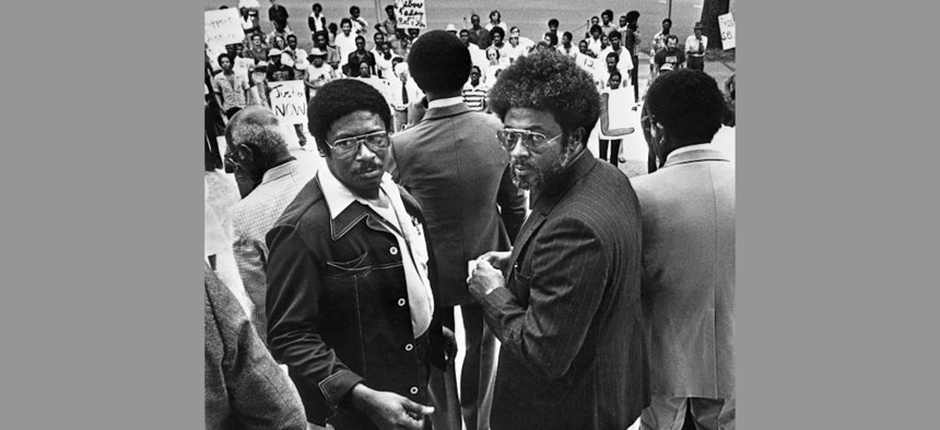 Freddie Pitts and Wilbert Lee on the steps of the Old Capitol in Tallahassee, some time in 1979. 