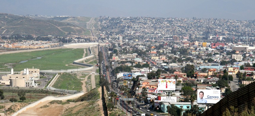 An undated view of the U.S.-Mexico border. 