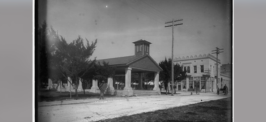 An archival photo of the old slave market in St. Augustine, circa 1902. 
