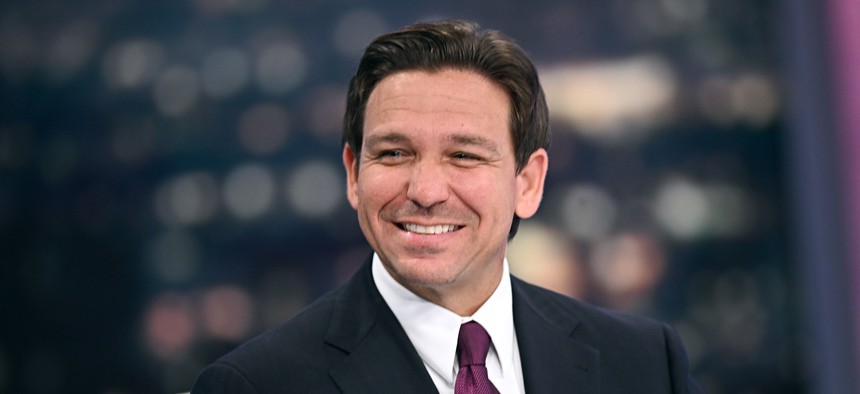 Florida Gov. Ron DeSantis attends a live taping of 'Hannity' at Fox News Channel studios, Sept. 13, 2023 in New York City. 
