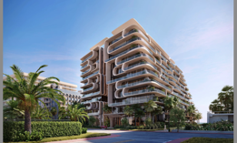 A rendering of the 12-story building that DAMAC International plans to develop at 8777 Collins Ave. in Surfside.